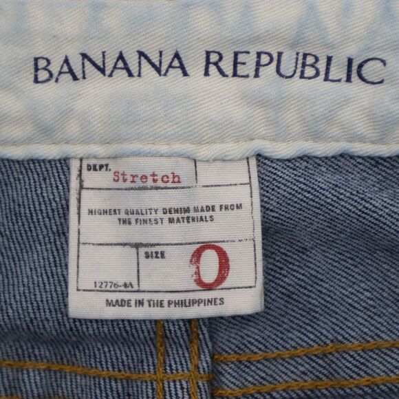 Banana Republic Pants Womens 0 Blue Flare Low Stretch Zip Dark Wash Denim Jeans - Picture 2 of 16